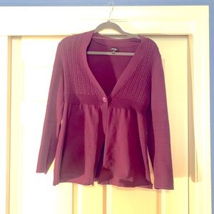 Purple babydoll cardigan